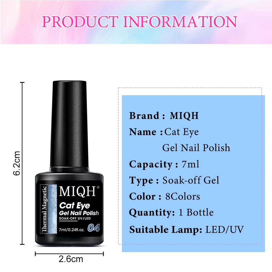 MIQH Cat-Eye Gel-Nagellack, glänzend, 7 ml - Bild 3