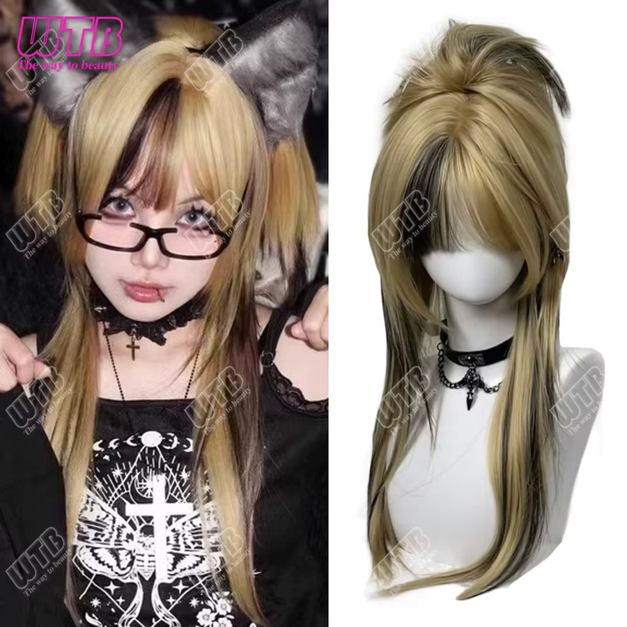 WTB Synthetische Perücke mit langem Pferdeschwanz und Pony, blond, Damen - Bild 5