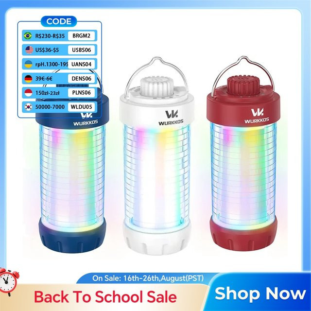 Wurkkos CL01 RGB LED-Taschenlampe und Campinglaterne mit 550 Lumen, magnetisches Arbeitslicht und Powerbank-Funktion, wiederaufladbar und wasserdicht - Bild 1