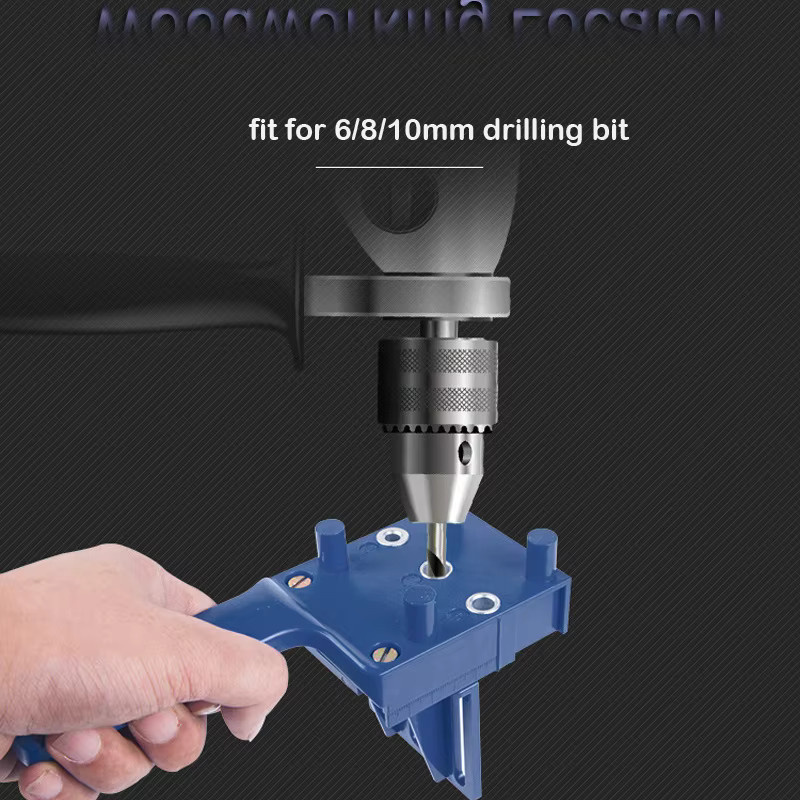 Dübel Jig Bohrer Guide für die Holzbearbeitung mit Loch Locator und Klemme, Gelb, 8 mm - Bild 2