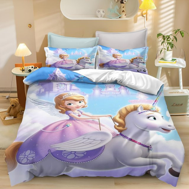 Sofia die Erste Kinder-Bettwäsche-Set mit 3D-Design, King Size, Mehrfarbig, B/H: 200 x 200 cm - Bild 1