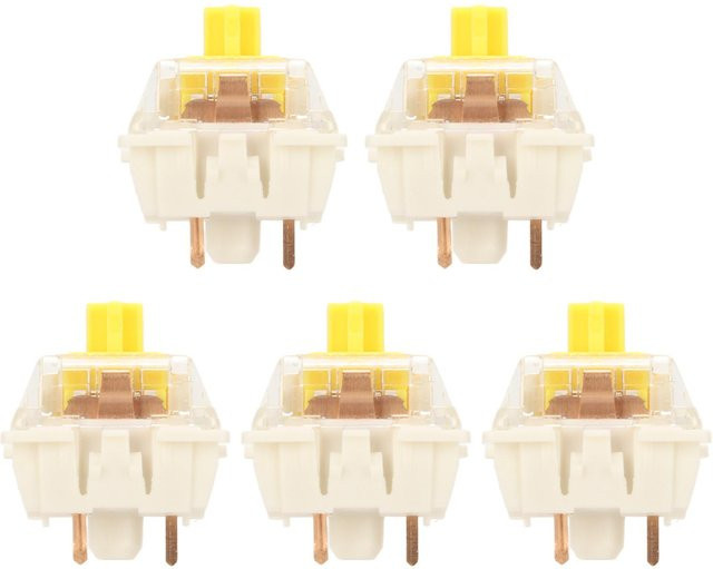 KONNWEI G Gelb PRO Mechanische Tastaturschalter Set, 45 Stück, Wasserdicht, Leise Lineare Schalter mit Hintergrundbeleuchtung, Farbe: Gelb - Bild 1