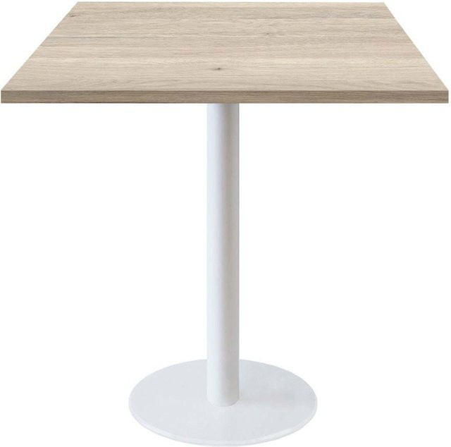 RestooTab Tisch Rome quadratisch in Weiß mit Birke und Hellgrau B/T/H: 70 x 70 x 75 cm - Bild 1