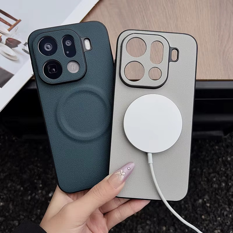 Magnetische Schutzhülle aus PU-Leder und PC für OPPO Find X9 Pro und OPPO Find X9 in Grün - Bild 2