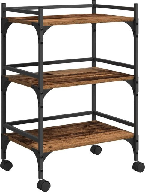 vidaXL Küchentrolley aus Holzwerkstoff in Altholz-Optik mit Rollen, B/T/H: 50 x 35 x 75,5 cm - Bild 1