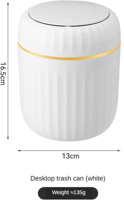 Niedlicher Mini Desktop Mülleimer mit Doppelschicht und Abdeckung in Weiß, 4l - Bild 1