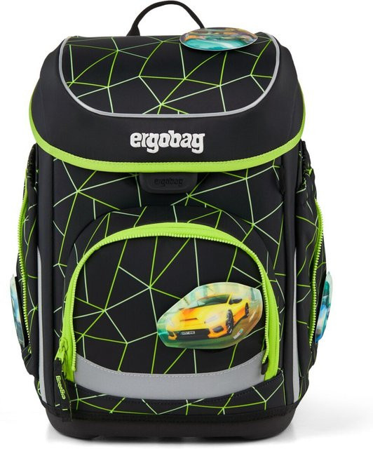 ergobag cubo Schulranzen 5-teiliges Set CyBär Race Flash in Grün und Schwarz - Bild 1