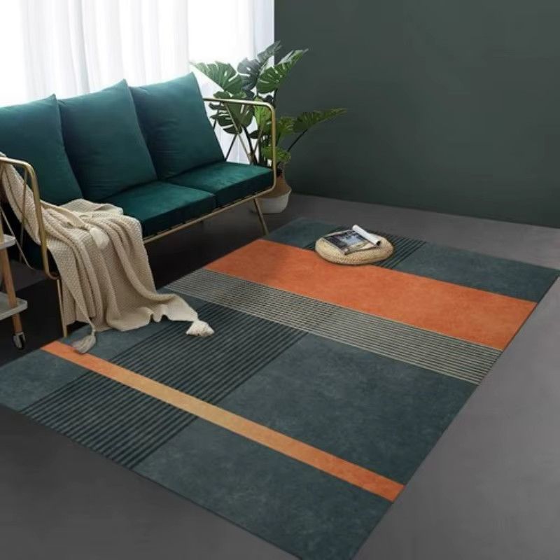 VIKAMA Nordischer minimalistischer Ultrafeiner Faserteppich mit geometrischen Mustern für Wohnzimmer und Schlafzimmer - Bild 4
