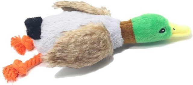 Yiran toy Kauspielzeug für Hunde, Plüsch-Ente, Quietschtier, mit Seil - Bild 1