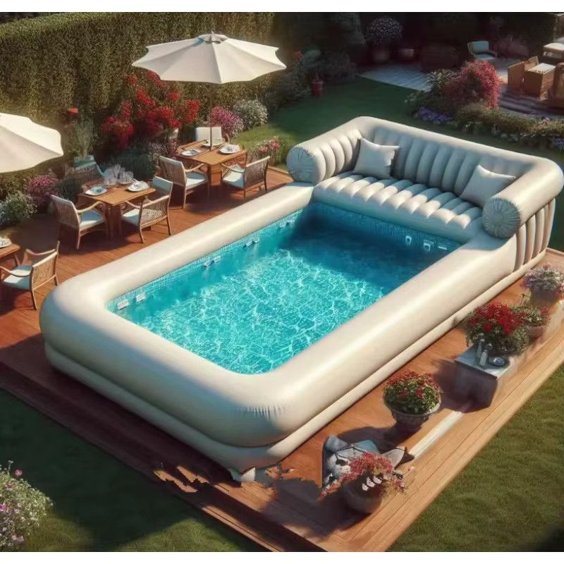 Sofakool Aufblasbares PVC-Schwimmbecken in Warm White für deinen Hinterhof - Bild 3