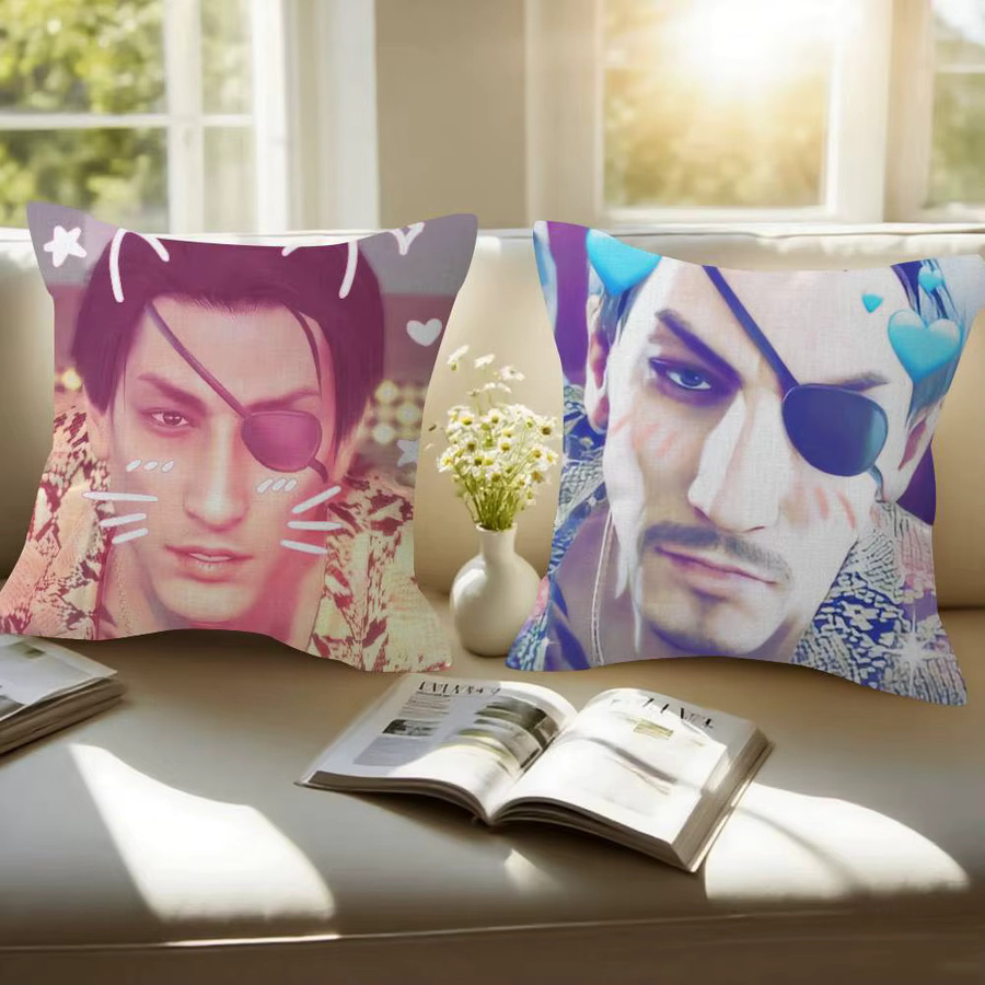 Kayou Anime Goro Majima Yakuza Meme Kissenbezug, quadratisch, Mehrfarbig, B/B: 30 x 30 cm - Bild 2