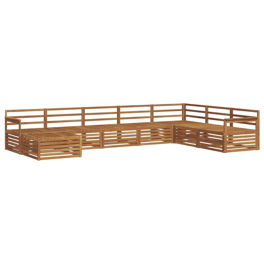 vidaXL Sofagarnitur 8-teilig aus Massivholz Akazie in Natur Braun im modernen L-Shape Design mit Latten-Design - Bild 2