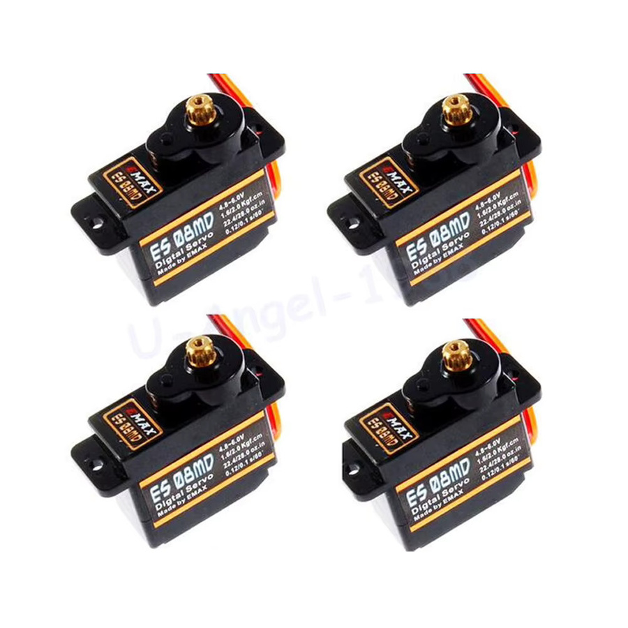 EMAX ES08MDII Digitales Mini-Servo mit Metallgetriebe für RC-Modellautos, Schwarz - Bild 2