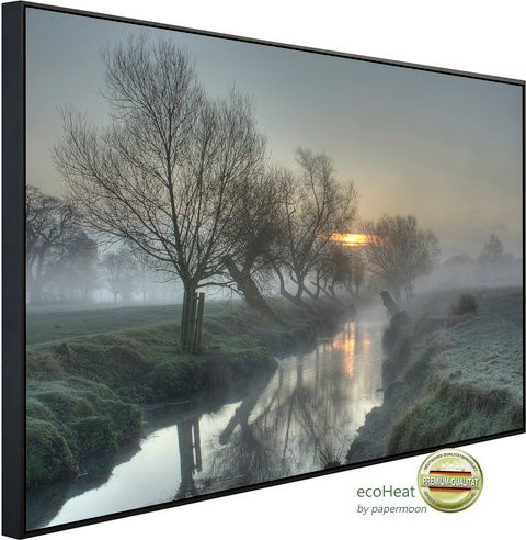 papermoon EcoHeat Infrarotheizung Nebel Landschaft in Bunt mit Matt-Effekt, App-Steuerung und Überhitzungsschutz - Bild 1