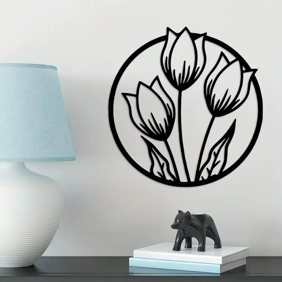 HELLOYOUNG Metall Wandkunst Set mit Blumenmuster für dein Wohnzimmer - Bild 3