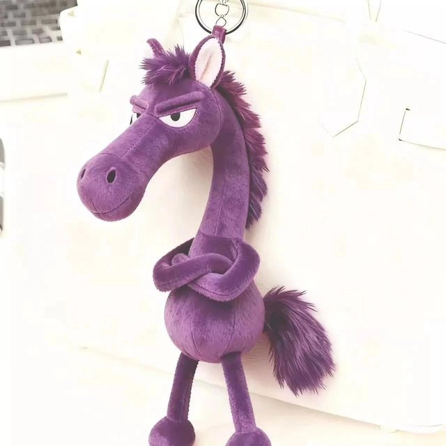Schlüsselanhänger Pferd-Jahr, Plüschanhänger, violett, Kindergeschenk - Bild 1
