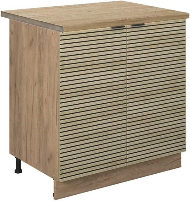 Vicco Küchenunterschrank Fame-Line Eiche mit Arbeitsplatte und Regal Breite: 80 cm - Bild 2