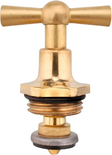 WELLWATER Ventiloberteil aus Messing in Goldfarben mit 1/2 Zoll Anschluss - Bild 1