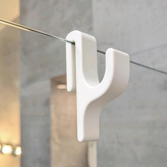 Ambiel Charm Duschwandhaken für 8mm Glasduschtüren in Weiß zur Wandmontage - Bild 1
