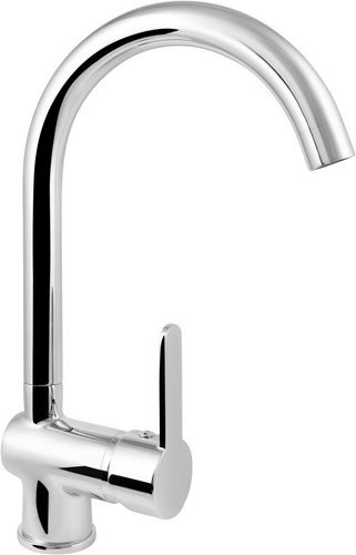 WELLWATER Einhebelmischer in Silber mit 360 Grad schwenkbarem Auslauf und wassersparender Funktion - Bild 1