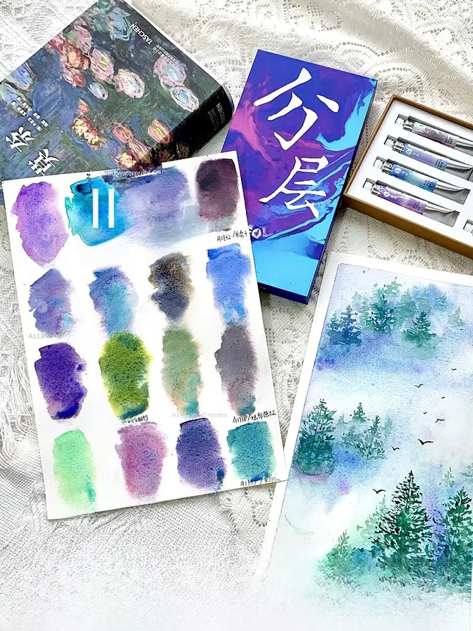 Super Vision Aquarellfarben Set mit 20 Farben in Einzel tubes, wasserdicht und Acryl geschichtet, Multicolour - Bild 1