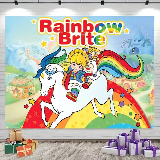 Mesuca Regenbogen Party-Hintergrund Leinwand mit Sternen in Multicolour - Bild 1