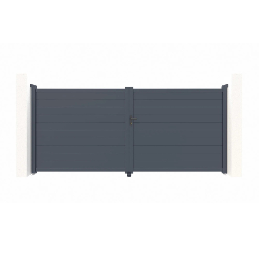 Casanoov Elektrisches Flügeltor Eiger aus Aluminium in Anthrazit und Grau mit Drehtorantrieb Ranger B150, B/H: 300 x 180 cm - Bild 2
