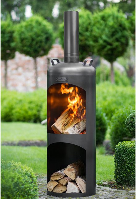 CookKing Terrassenofen Faro schwarz B/T/H: 40 x 40 x 158 cm - Bild 1