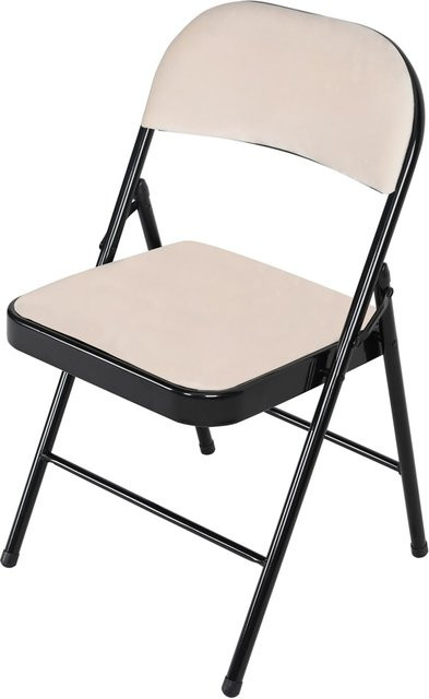 HTI-Living Klappstuhl Wedigo Velvet in Beige mit gepolstertem Metallrahmen - Bild 1