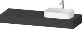 Duravit Konsole Qatego in Grau mit einem Ausschnitt für Becken rechts, B/T/H: 160 x 55 x 17 cm - Bild 1