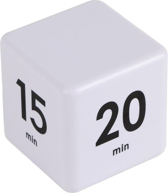 TOMTOP JMS Würfel-Küchentimer mit voreingestellten Zeiten für 15, 20, 30 und 60 Minuten in Weiß - Bild 1