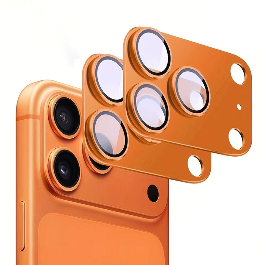 NNBILI 3er-Set Metall-Hartglas-Kameraschutz mit AR-Funktion für iPhone 17 Pro Max und iPhone 17 Pro in Transparent und Orange - Bild 6