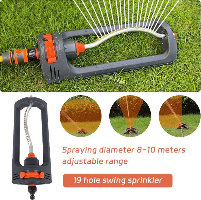 YTYIN Automatischer oszillierender Rasensprinkler mit 19 Löchern und 4 Bewässerungsmodi für Garten und Landwirtschaft - Bild 1