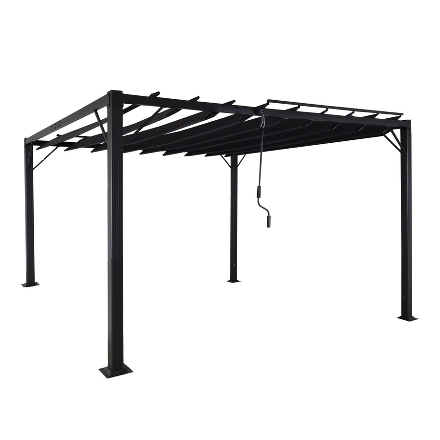 BERLINLODGE Pergola Lamellen-Pavillon Terrassenüberdachung in Anthrazit mit Aluminium-Gestell, H: 213 cm, B: 300 cm, T: 300 cm - Bild 2