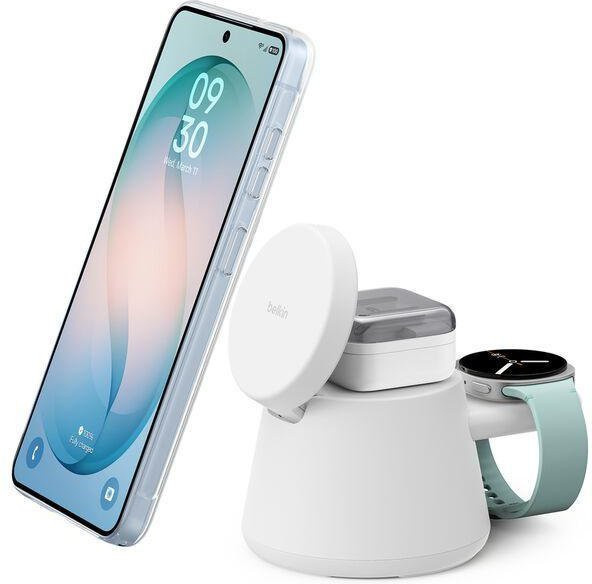 Belkin UltraCharge Modulare Ladestation mit Qi2 25 W USB-C Weiß - Bild 1