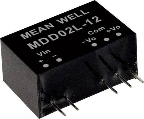Mean Well MDD02N-05 DC/DC-Wandlermodul 2W 200mA Schwarz mit 2 Ausgängen - Bild 1