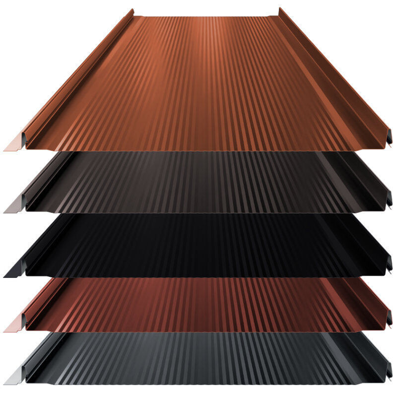 Stehfalz High-Tech Dach und Wand von Blachotrapez GmbH aus Stahl in Braun mit Nanowelle, Breite: 52,8 cm, Materialstärke: 0,50 mm - Bild 1