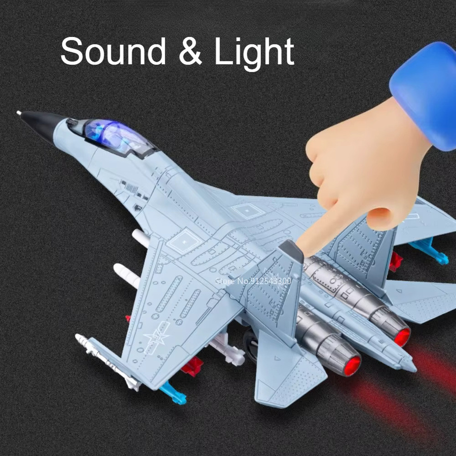 J-16 Kampfflugzeugmodell, 1:81, Metall, mit Licht und Sound - Bild 4