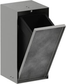 Hansgrohe XtraStoris Rock EB-Abfalleimer aus Edelstahl in Grau, B/T/H: 30 x 15 x 14 cm - Bild 1