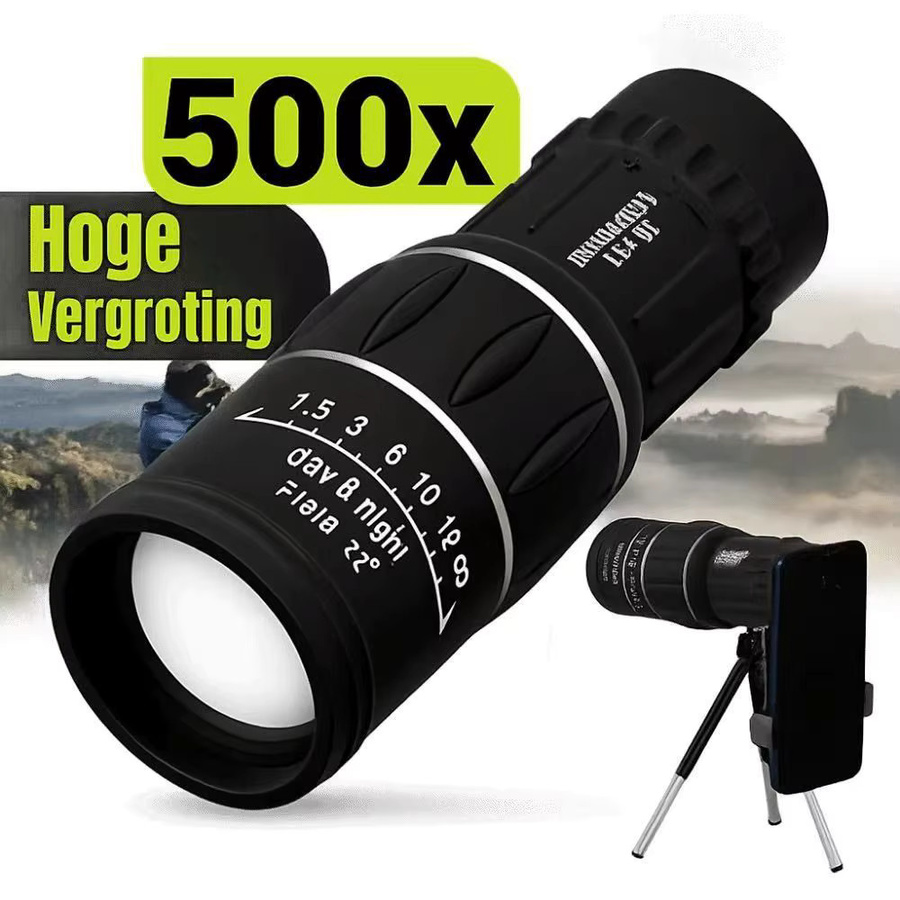 Monokular-Teleskop mit Dual Focus und HD-Zoom in Schwarz - Bild 4