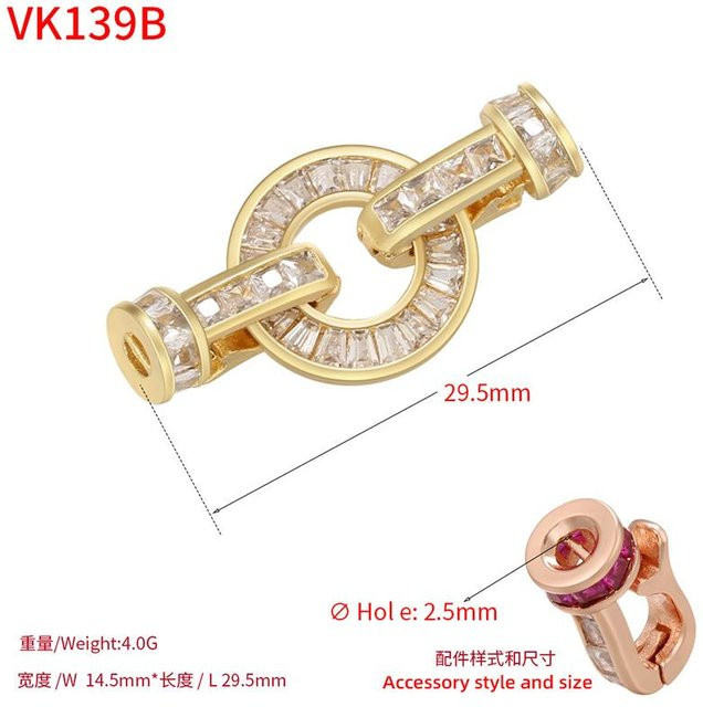 ZHUKOU Armband Verschluss Schließe, goldene Kristallverbinder, Damen - Bild 1