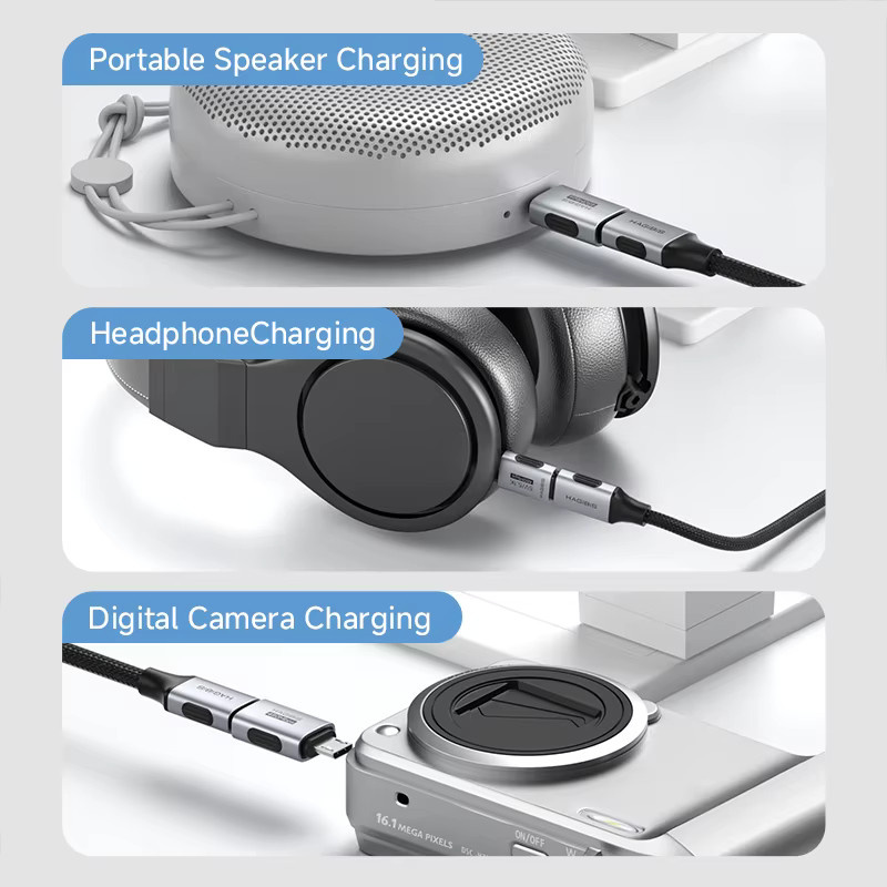 Hagibis USB-C auf Micro-USB Adapter in Grau für Android-Smartphones, Lüfter und Powerbanks - Bild 5