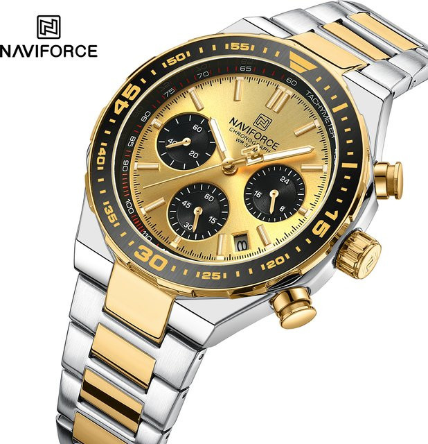 NAVIFORCE Armbanduhr, Quarz, Edelstahl, Gold, Bicolor, Herren - Bild 1