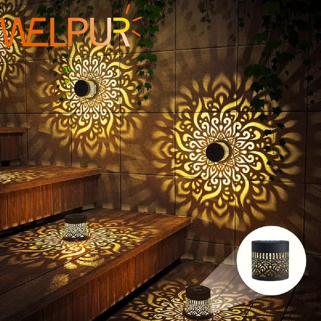 WELPUR 2er Set Solar-Wandleuchten aus Metall in Schwarz mit Up-Down-Lichteffekt, IP65 Wasserdicht, Warmweißes Licht für Garten, Terrasse und Außenbereich - Bild 1