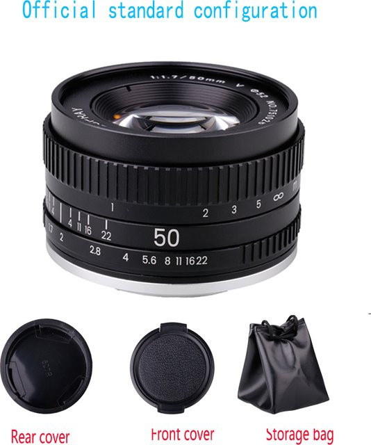 RISESPRAY 50mm F1.7 Standard-Objektiv mit großer Blendenöffnung für Vollformat, manueller Fokus, Schwarz, kompatibel mit Canon EF, Nikon F, M42 und PK SLR-Kameras - Bild 1