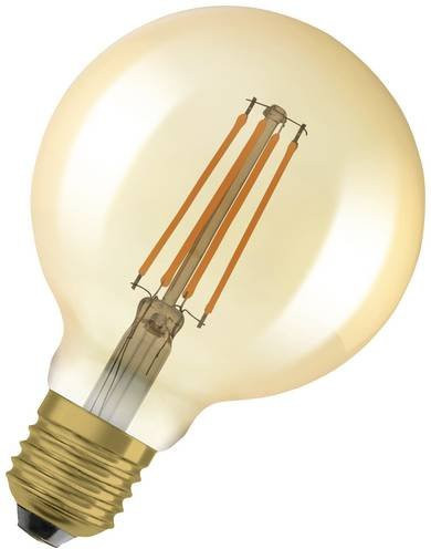 Osram LED-Lampe GLOBE95 Filament Vintage dimmbar E27 6.5W Warmweiß Gold/Messing 2er Pack Durchmesser: 9,5 cm, Höhe: 9,5 cm - Bild 1