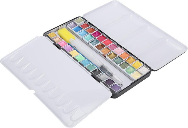 TOMTOP JMS Perlglanz-Aquarellfarben Set mit 36 Farben in einer Box, Weiß und Multicolour - Bild 1