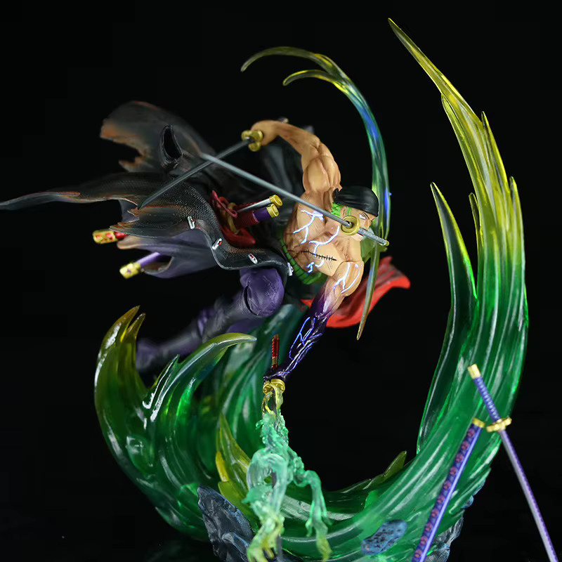 Bandai One Piece Roronoa Zoro Anime Figur, Leuchtende PVC-Statue, 24cm - Bild 2