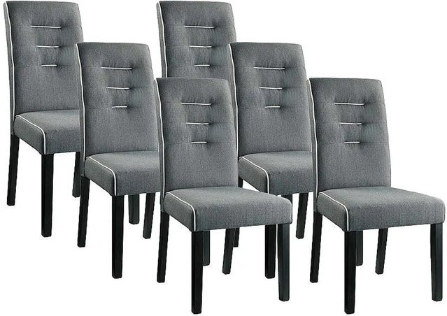 Vente-unique Stuhl Gabelle Grau aus Stoff B/T/H: 47 x 47 x 47 cm - Bild 1