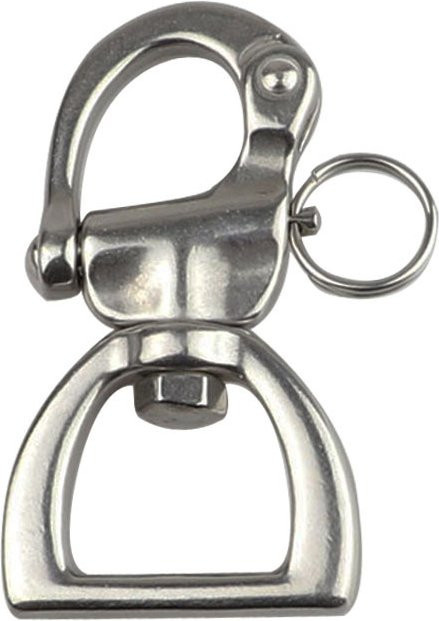 NERISXB Drehbarer Schnappschäkel aus Edelstahl 316 in Silber, Schnellanschlussschäkel für Segelboote, Breite: 7,7 cm, Tiefe: 2,5 cm - Bild 1